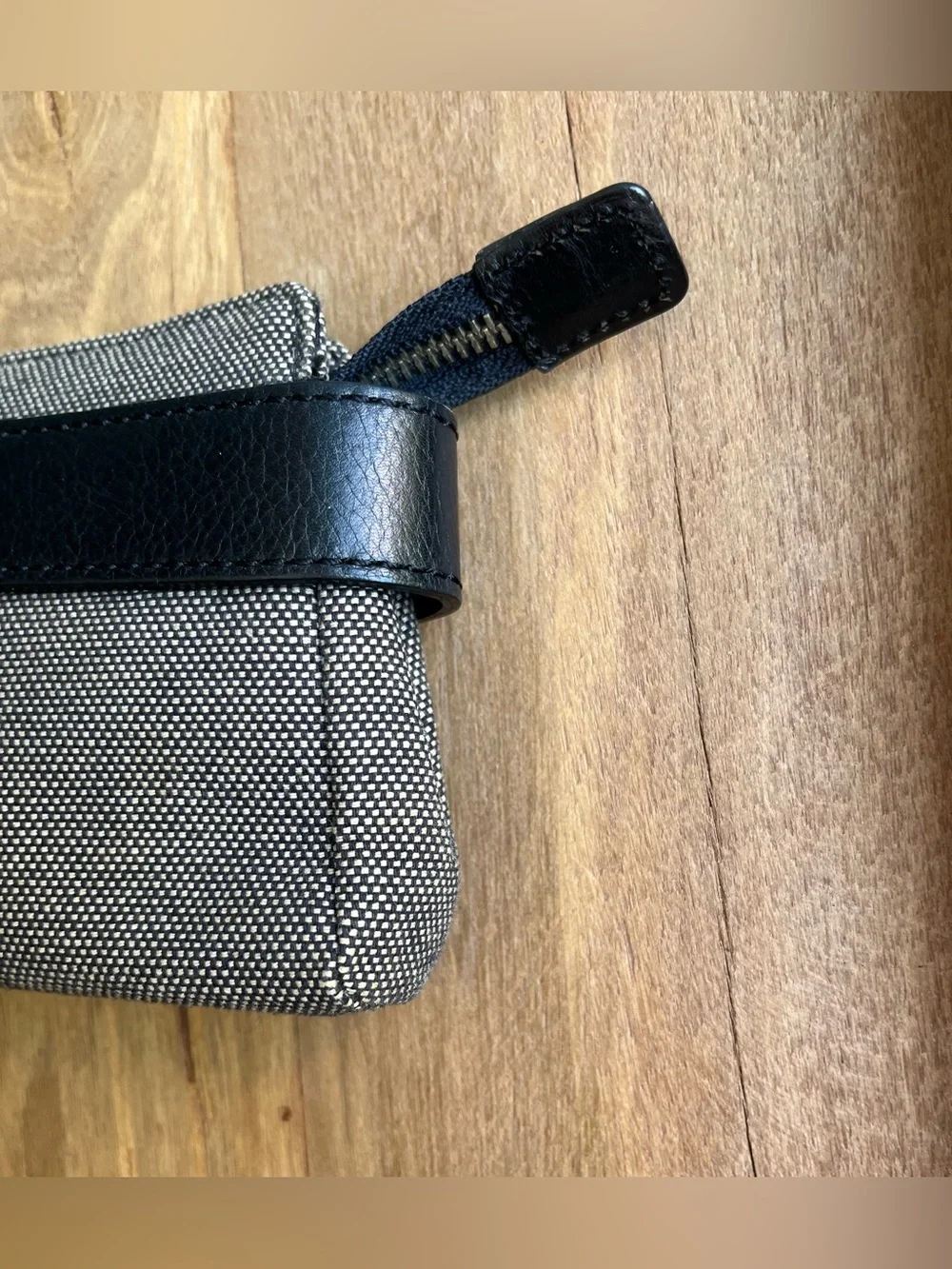 Banana Republic Tweed Leather Clutch Bag Black